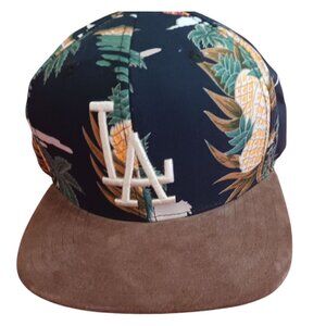 American Needle L.A Dodgers Tropical Pineapple Snapback Hat Navy/Brown One Size